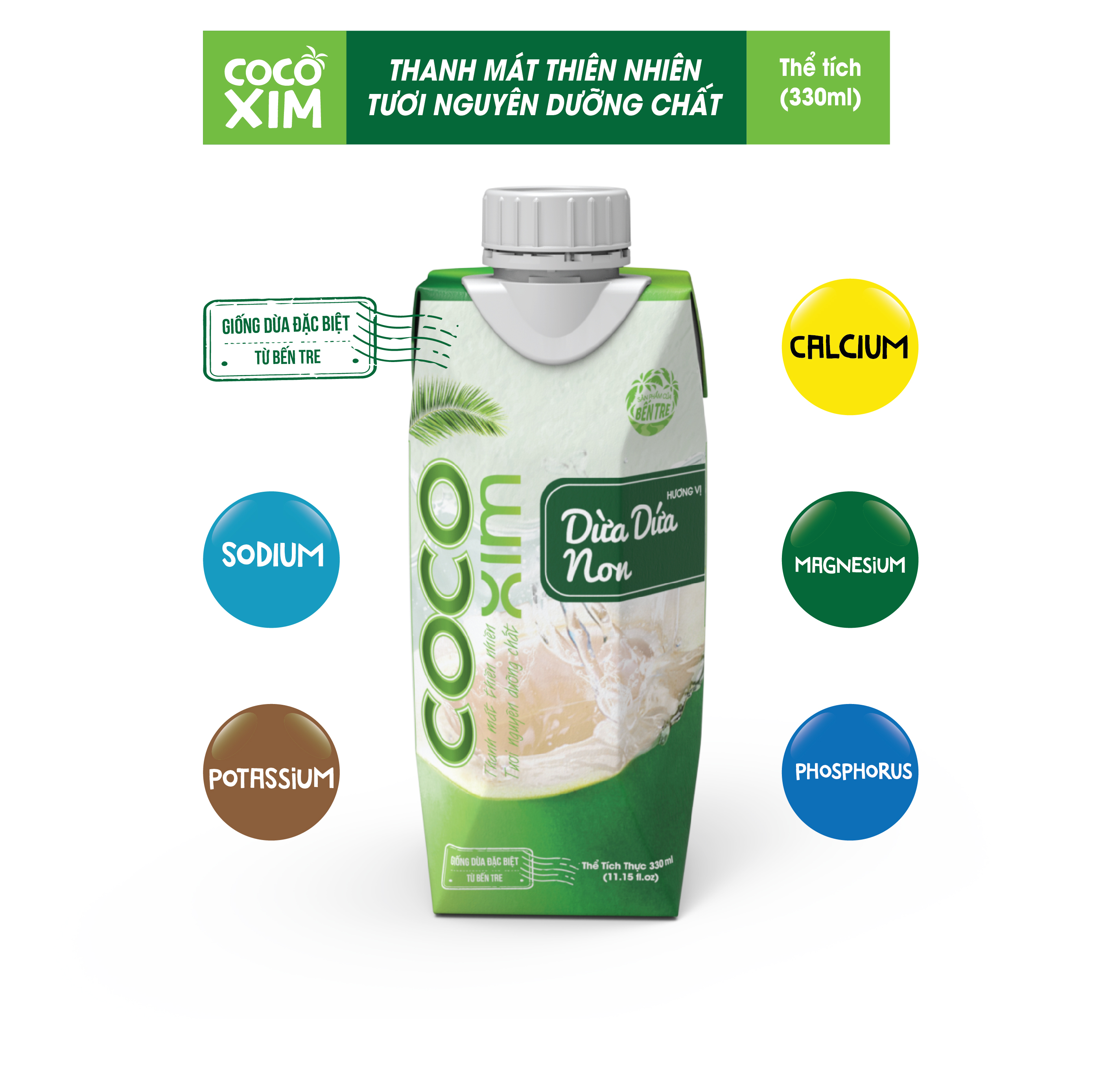 Nước dừa đóng hộp Cocoxim dừa dứa non 330ml