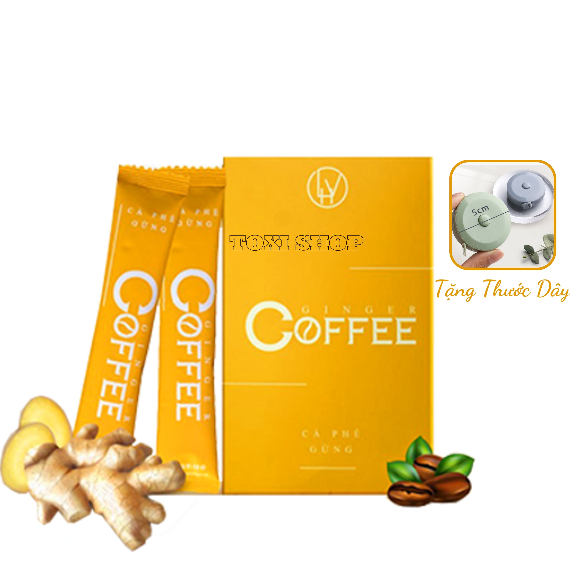 Cafe giảm cân Ginger coffee, cà phê gừng giảm cân LHV, giảm mỡ bụng