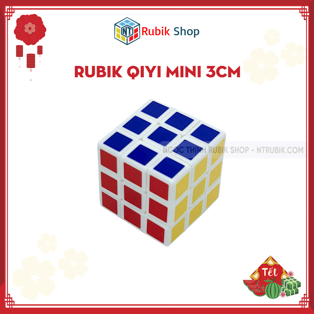 [Hoàn tiền 10%][Rubik 3x3x3] Rubik 3x3x3 QiYi mini 3cm Stickerless không viền