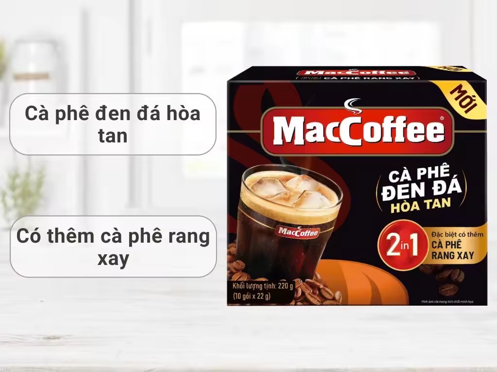 Combo 5 hộp cà phê đen đá MacCoffee Phố 2 in 1 hộp 220g ( 10 gói x 22g)