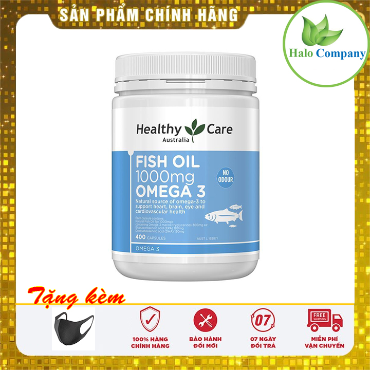 Dầu cá Healthy Care Fish Oil Omega 3 1000mg của Úc 400v