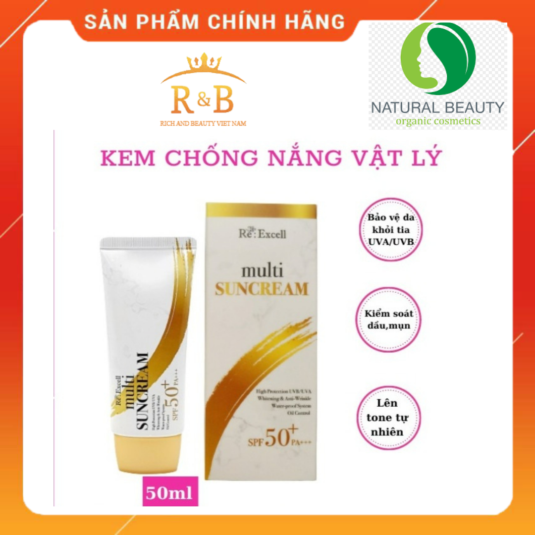 Kem chống nắng lên tone không gây nhờn rít, đổ dầu Hàn Quốc Multi Sun cream SPF50