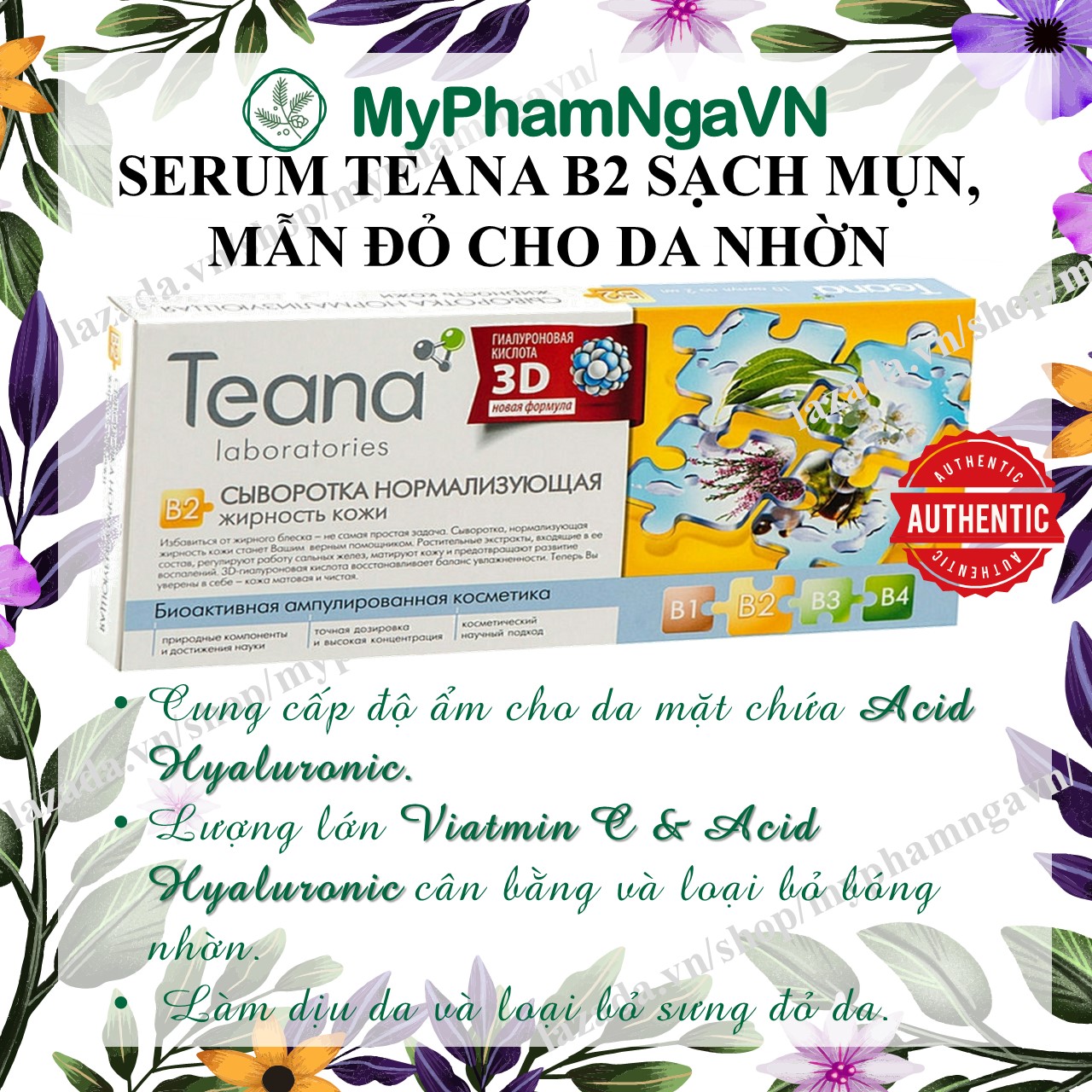 Serum teana b2 sạch mụn mẫn đỏ cho da nhờn tuổi teen