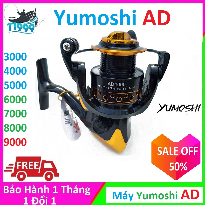 Máy câu cá Yumoshi AD 3000 - 9000 may cau ca mini, may cau ca shimano, máy câu lure, máy câu cá cao cấp, máy câu cá - [ T1999 ]