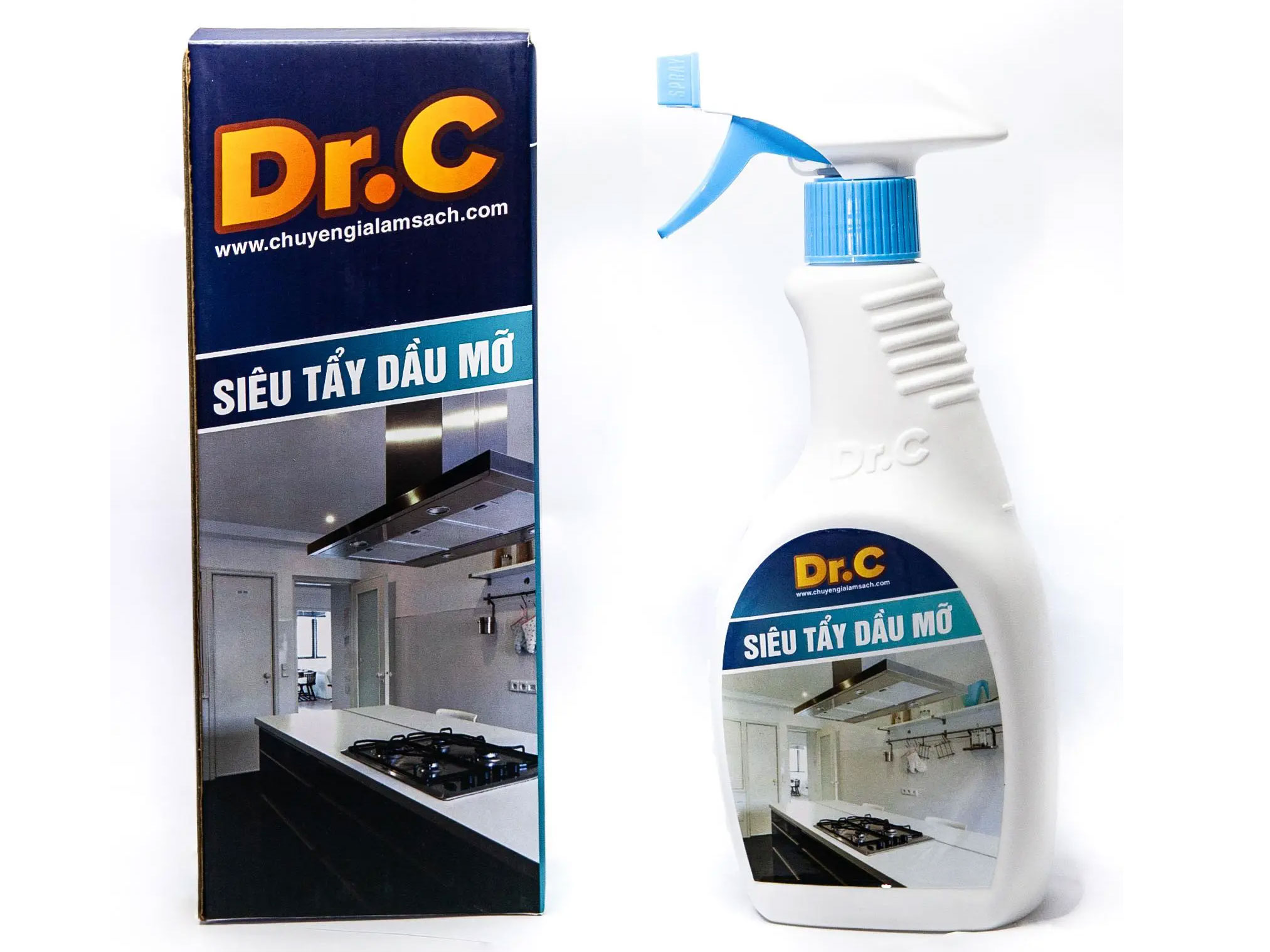 Dung Dịch Tẩy Dầu Mỡ, Tẩy Xoong Tẩy Vỉ Hút Hùi Tay Bếp Ga Nước Tẩy Đa Năng DR.C 500ml