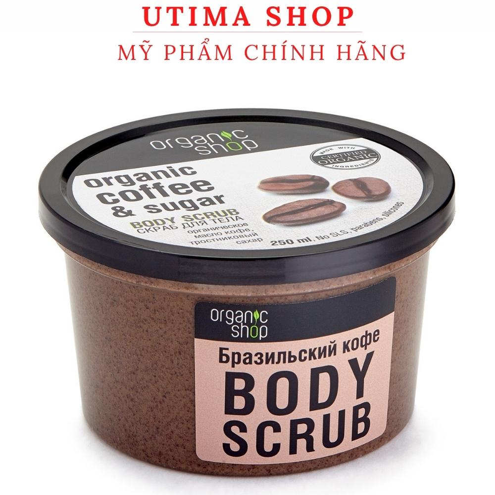Tẩy tế bào chết toàn thân Organic Coffee &amp; Sugar Body Scrub Chính hãng Utima shop