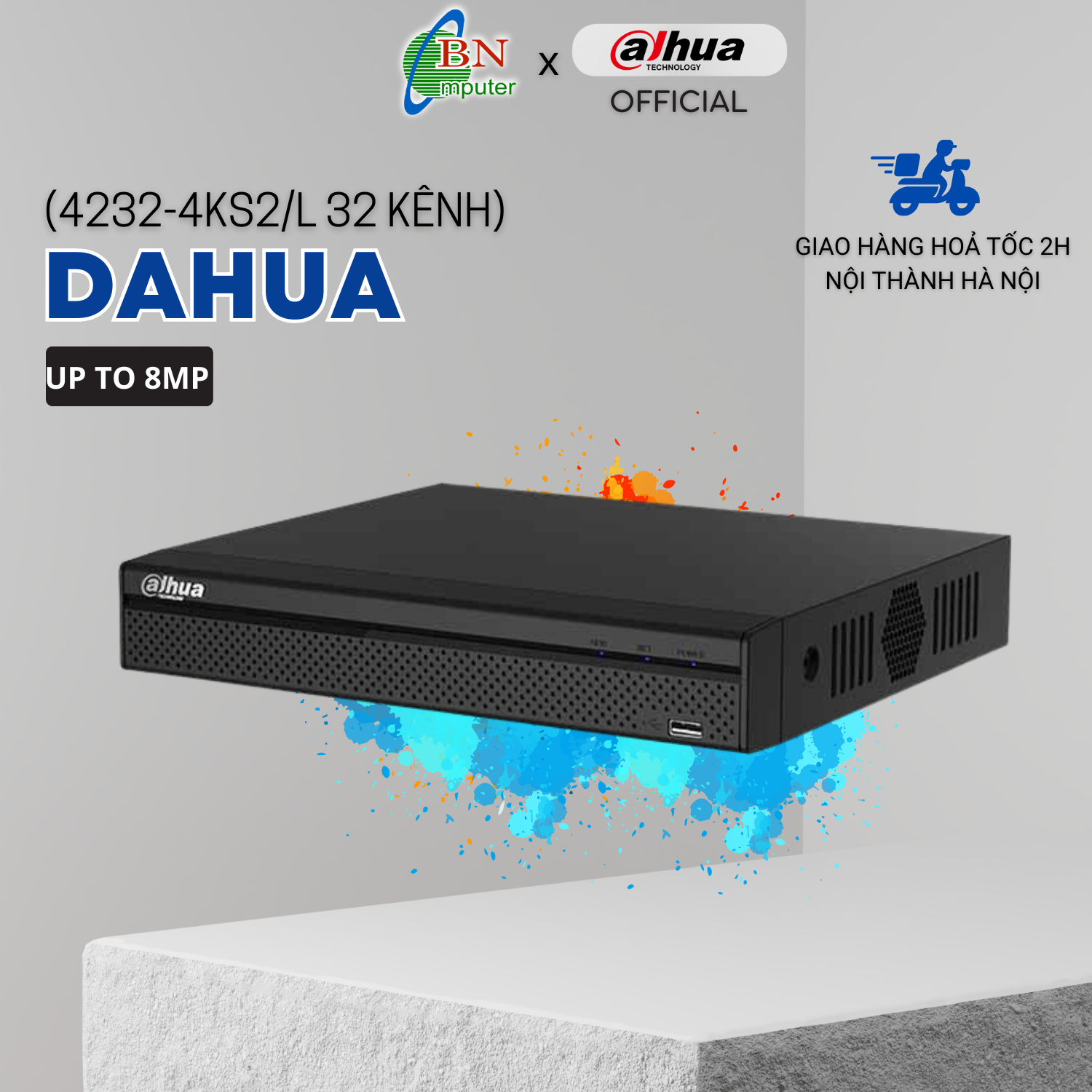 Đầu ghi camera IP 32 kênh Dahua DHI-NVR4232-4KS2/L, bảo hành 24 tháng