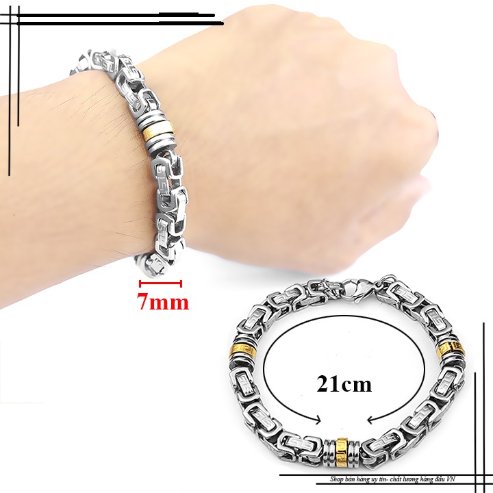 Lắc tay nam ixox cao cấp, vòng tay nam 7mm cá tính không đen phong cách hàn quốc-ltna2lc