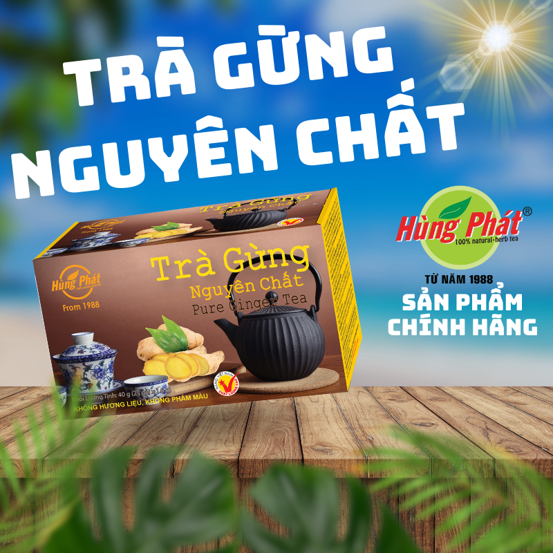 Trà Gừng Hòa Tan Nguyên Chất Hỗ Trợ Tăng Cường Sức Khỏe Hệ Miễn Dịch 100g - Thương Hiệu Hùng Phát