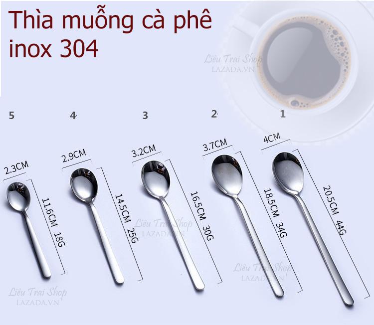 Thìa muỗng cà phê cafe inox 304 thìa muỗng mini nhỏ