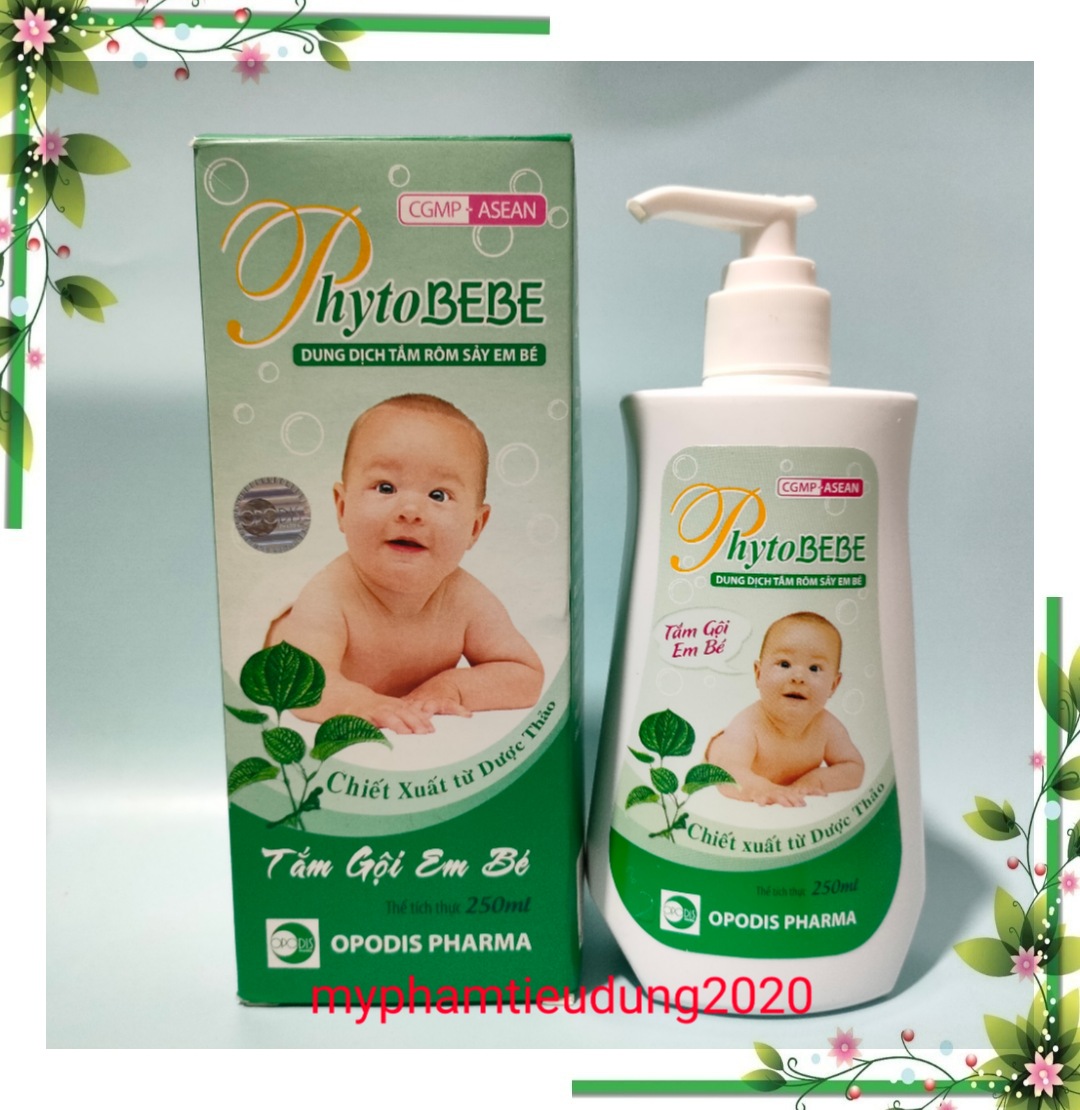 Sữa tắm gội em bé Phytobebe rôm sảy 250ml