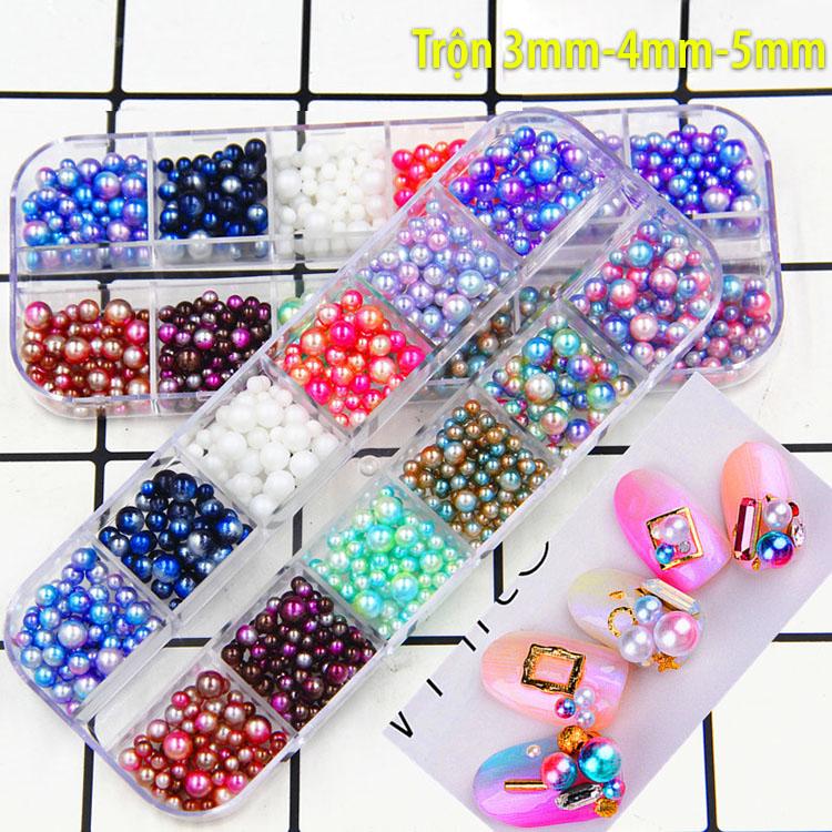 Set khay 12 ô kèm phụ kiện trang trí nails, móng tay - gấu trúc phụ kiện