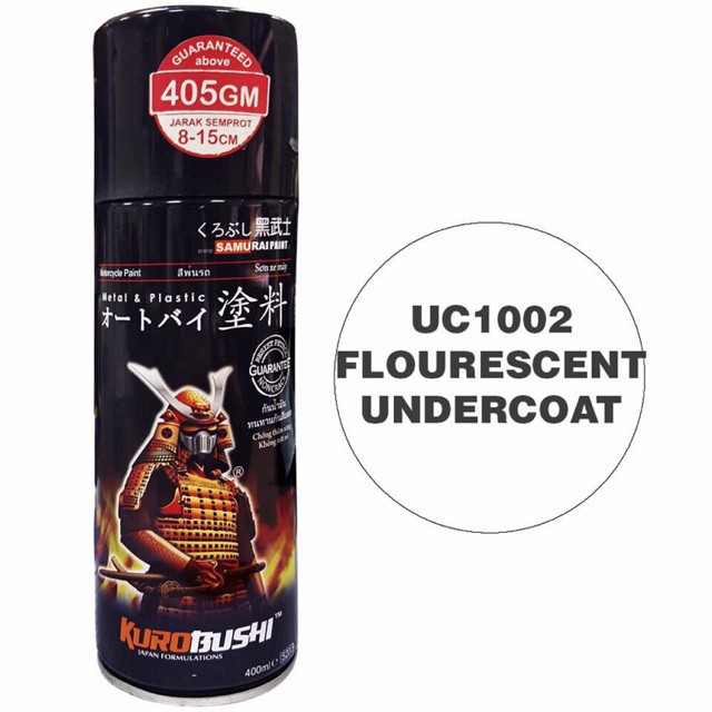 UC1002 _ Chai sơn xịt Samurai Uc 1002 màu nền trắng huỳnh quang trắng