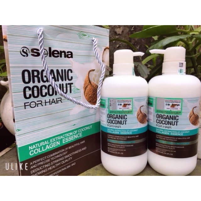 DẦU GỘI XẢ TINH DẦU DỪA SELENA ORGANIC COCONUT 800MLx2