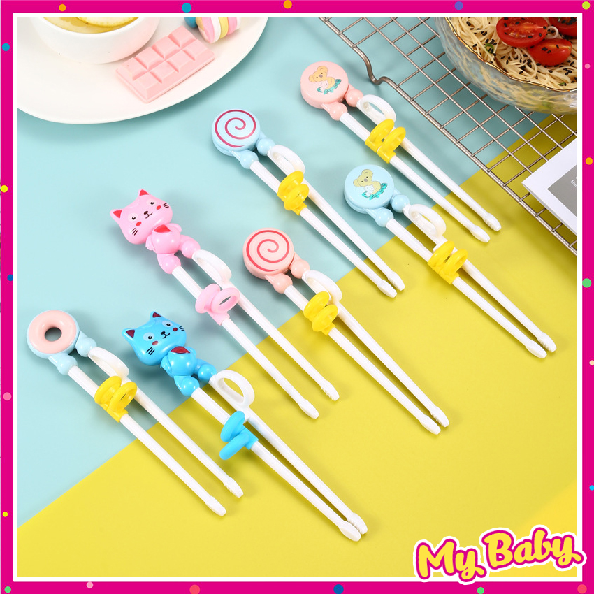 Đũa tập ăn, đũa tập gắp xỏ ngón cho bé Mybaby18 DC07