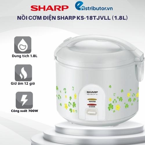 Nồi cơm điện sharp ks-18tjvll - hàng chính hãng