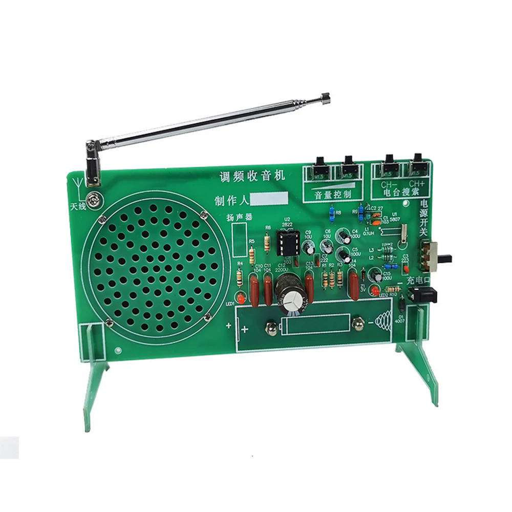 Tự làm bộ dụng cụ điện tử FM kỹ thuật số đài phát thanh stereo FM Radio Receiver mô-đun PCB 76MHz-108MHz với loa