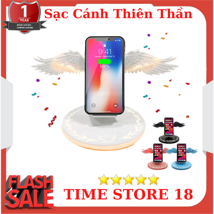 Đế Sạc Nhanh Không Dây Hình Đôi Cánh Thiên Thần 10w