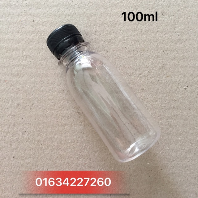 Combo 100 chai pet tròn 100ml nắp đen