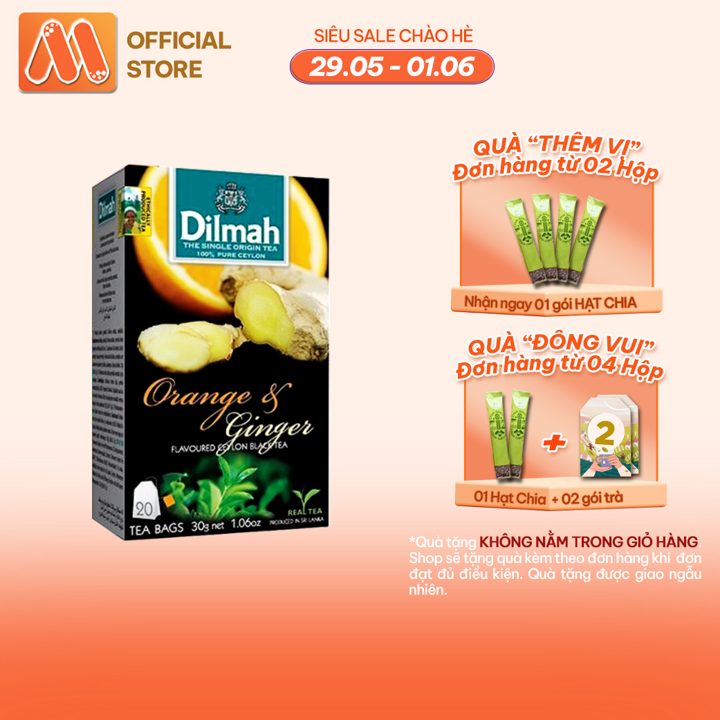 Trà dilmah vị cam & gừng - orange & ginger 30g
