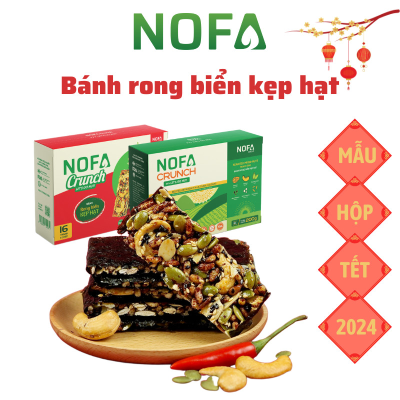 [HỘP QUÀ BIẾU TẶNG TẾT] Bánh rong biển kẹp hạt ngũ cốc dinh dưỡng Nofa ăn kiêng đẹp dáng, snack ăn vặt ít béo, thơm ngon giòn rụm vị siêu cuốn.