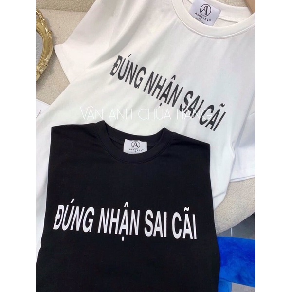 Áo thun cotton tay lỡ dáng rộng unisex - Đúng