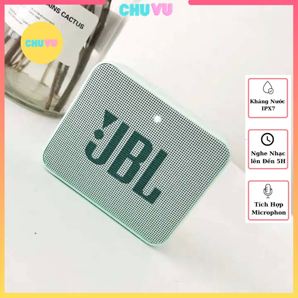 Loa bluetooth mini JBL Go 2 chính hãng nhỏ gọn nghe cực êm chống nước tiêu chuẩn IPX7