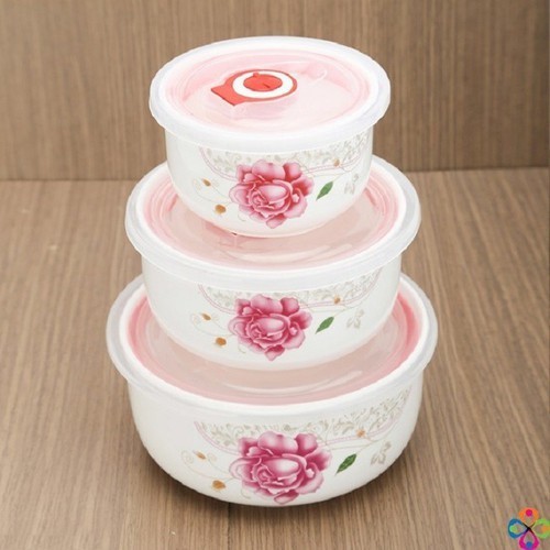 Bộ 3 bát sứ lạnh có tay cầm nắp hút chân không-Bộ 3 bát sứ lạnh có tay cầm nắp hút chân không