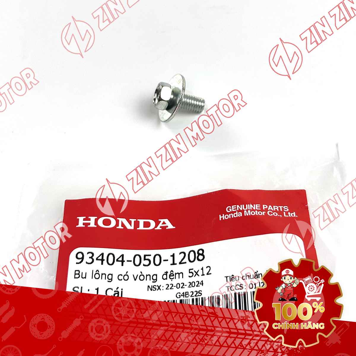 Bu Lông Có Vòng Đệm 5x12MM Dùng Chung Nhiều Dòng Xe 934040501208 Chính Hãng - ZZM