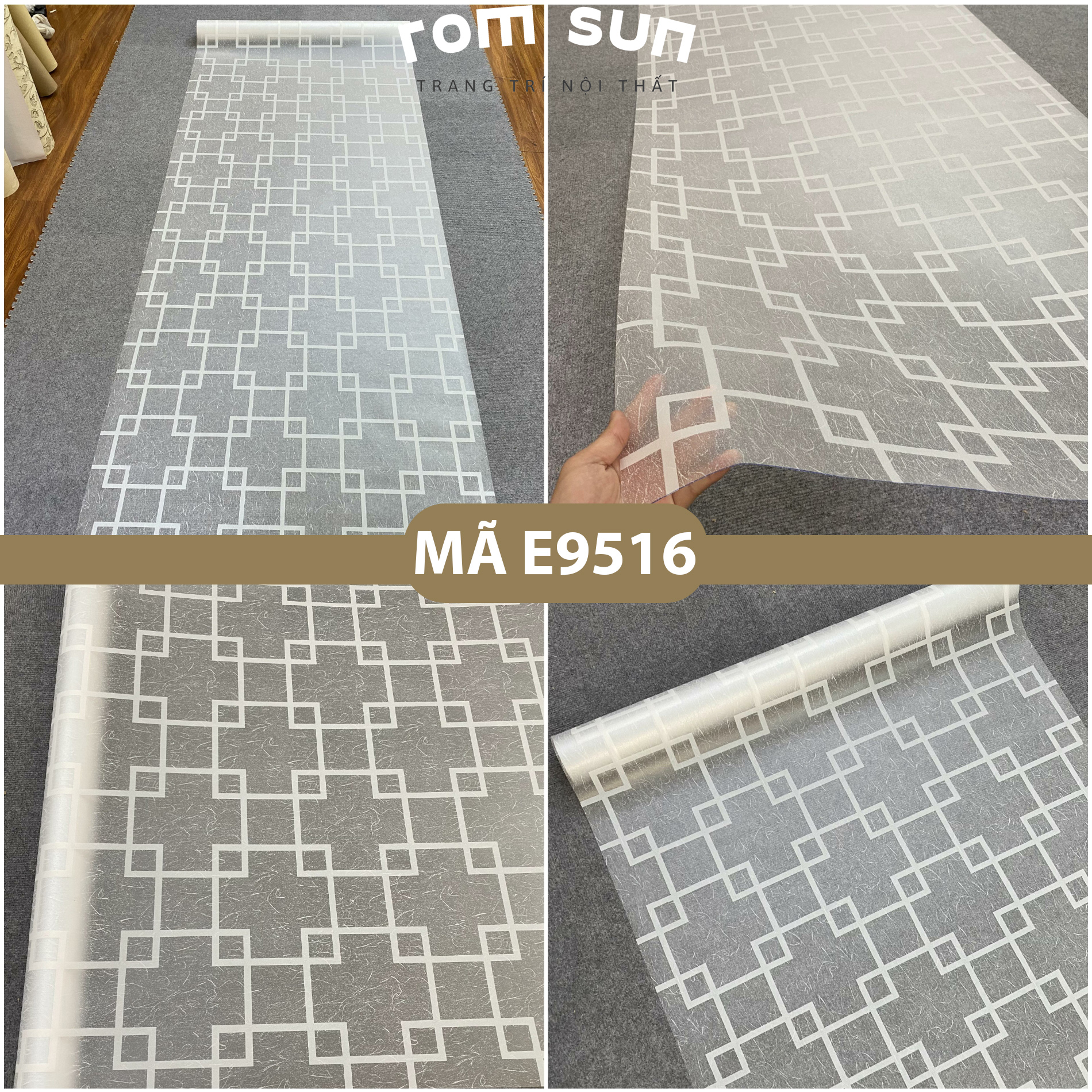 Decal dán kính mờ chống nhìn trộm phòng tắm, cửa sổ,cửa kính,phòng khách sẵn keo kẻ ô trắng E9516