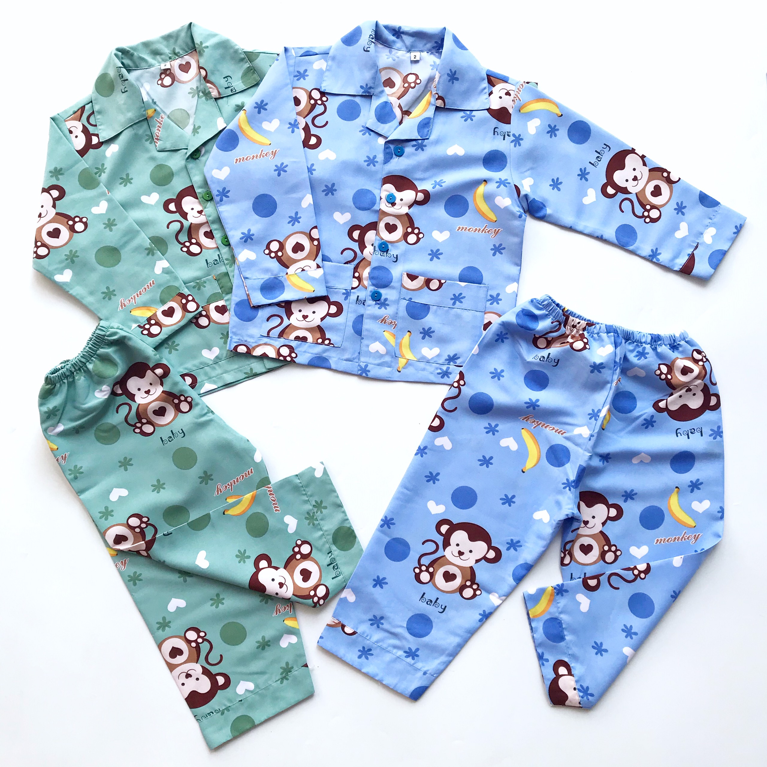 Pijama vải Kate thái đẹp không nhăn nhàu cho bé trai bé gái nhiều mẫu thú ngộ nghĩnh size bé 1-9 tuổi 10-40kg