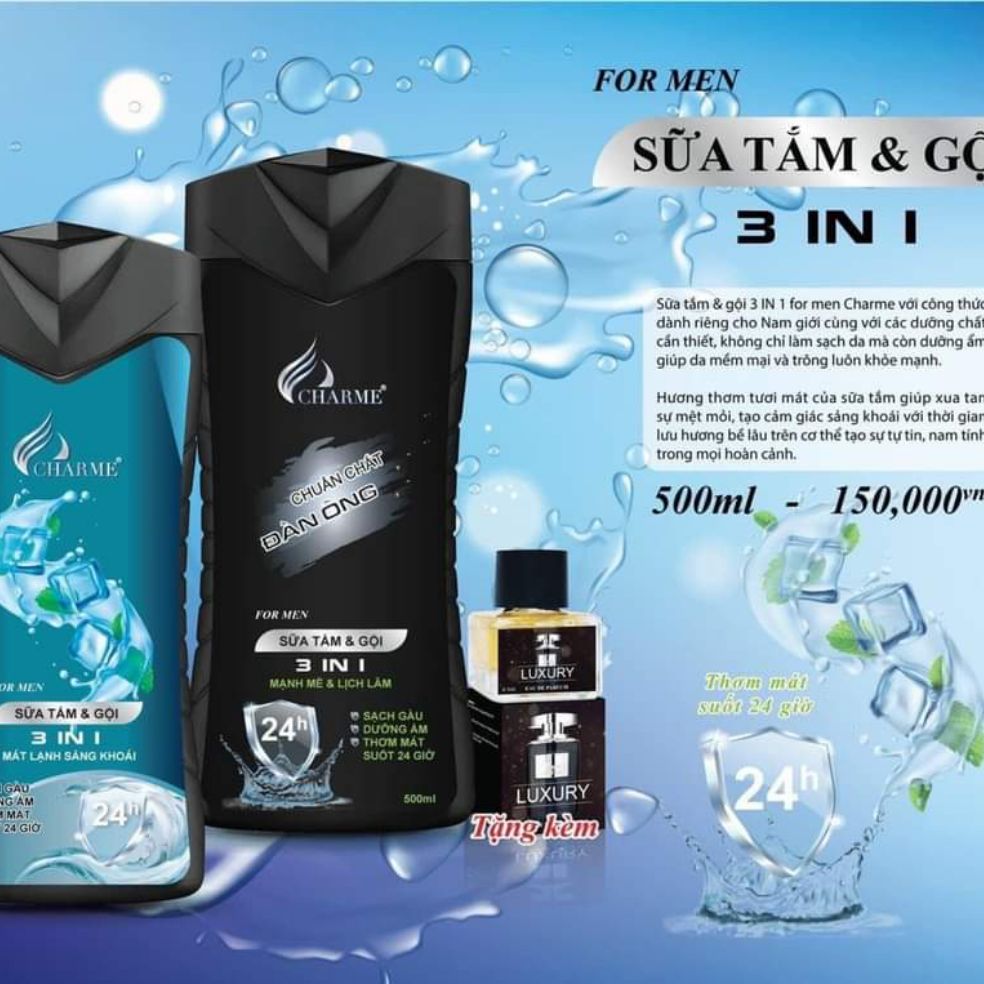 [HCM]SỮA TẮM & GỘI 2IN 1 CHARM