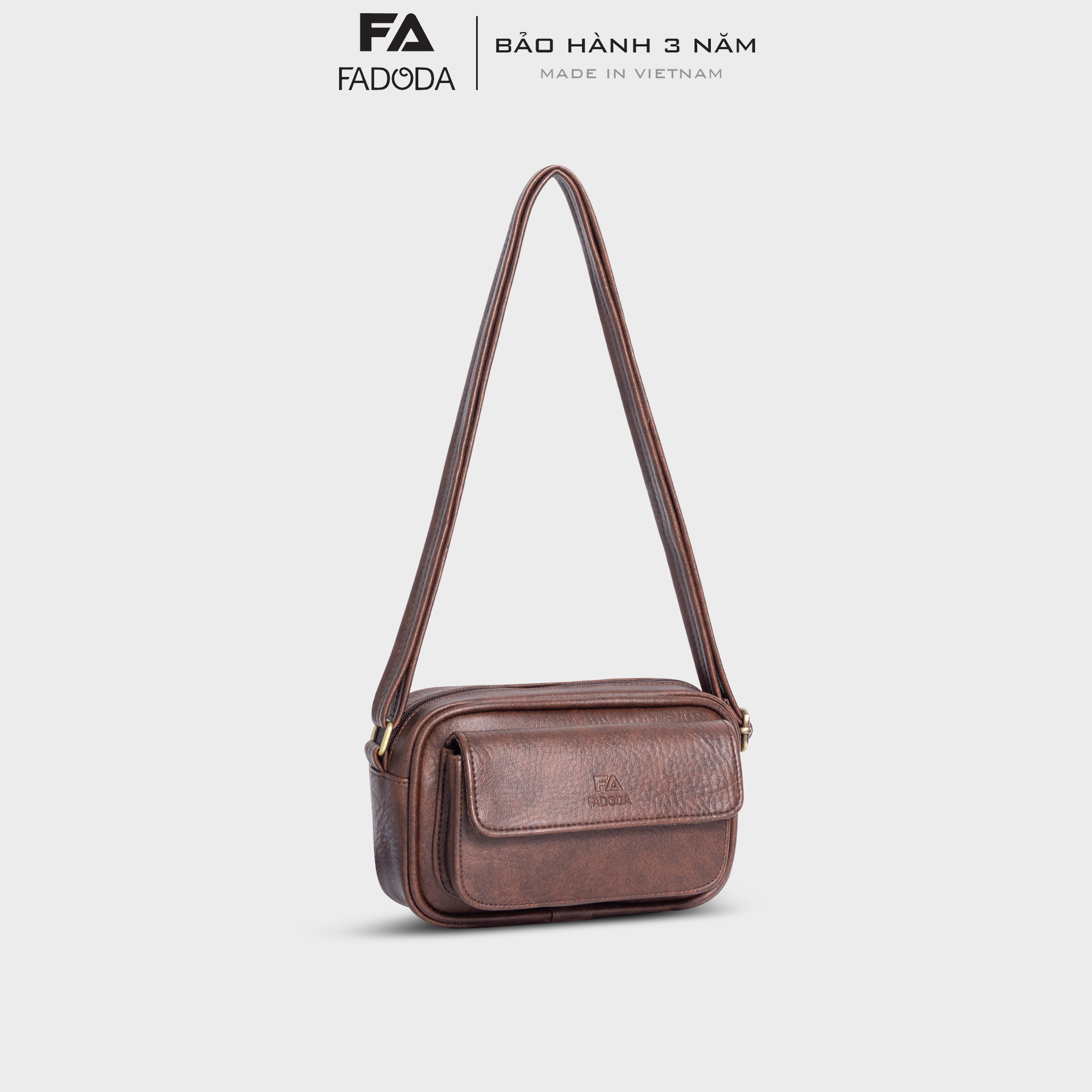 Túi đeo chéo da unisex dáng ngang fadoda fn11