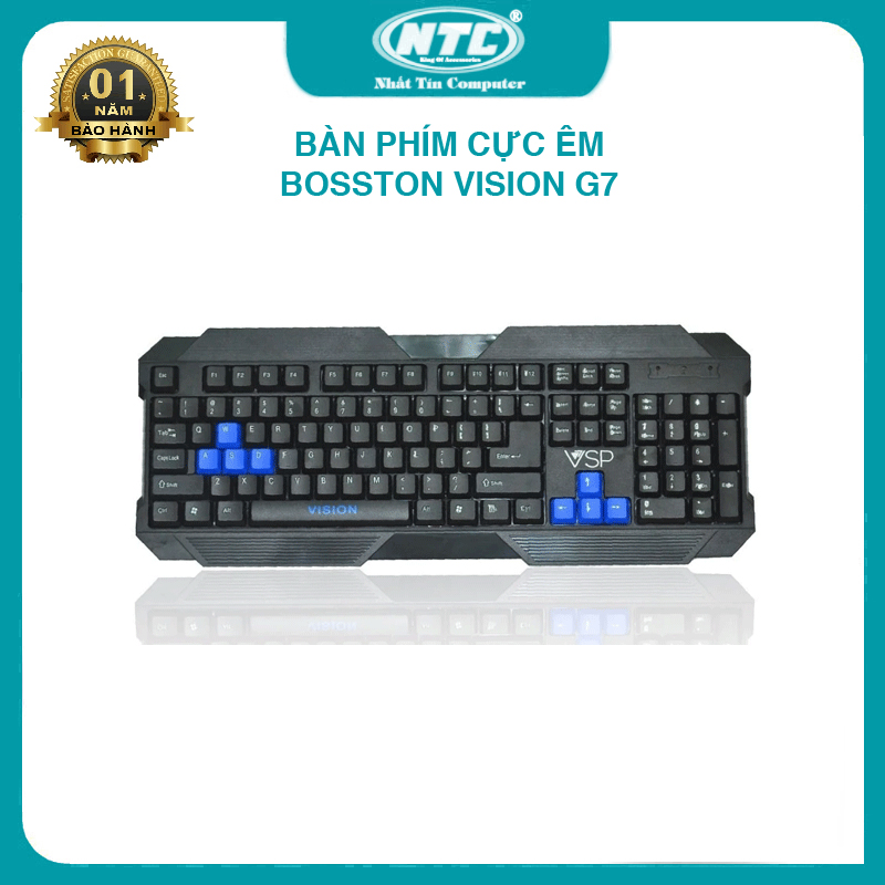 Bàn phím game Bosston Vision G7 - cực êm (Đen) - Hãng Phân Phối Chính Thức - Nhất Tín Computer