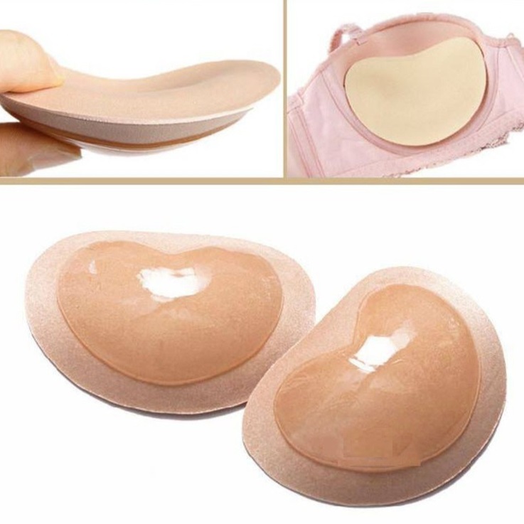 Bộ 2 miếng mút độn ngực siêu nâng hình tim - có keo dán chống trượt - mút nâng ngực - miếng mút dán ngực - mút độn áo ngực - miếng lót ngực - HIN Fashion P08