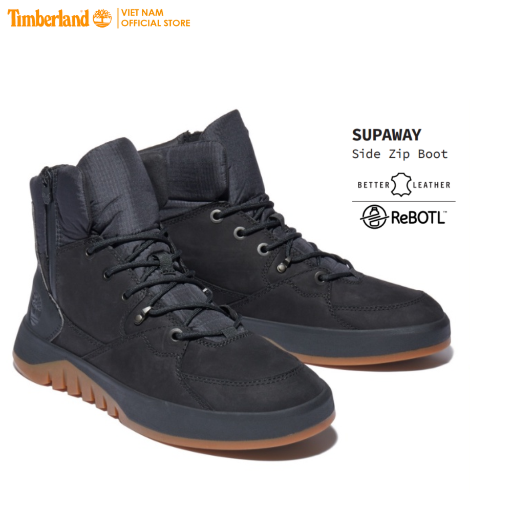 SALE Timberland Giày Cổ Cao Nam Supaway Boot Side Zip Nubuck Màu Đen