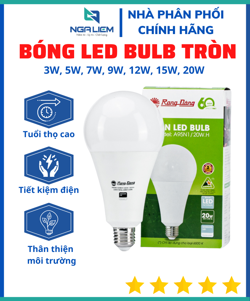 Bóng đèn led rạng đông 3w,5w,7w,9w,12w,15w,20w,30w, led bulb tròn, ánh sáng trắng, tiết kiệm điện, siêu sáng, đuôi e27