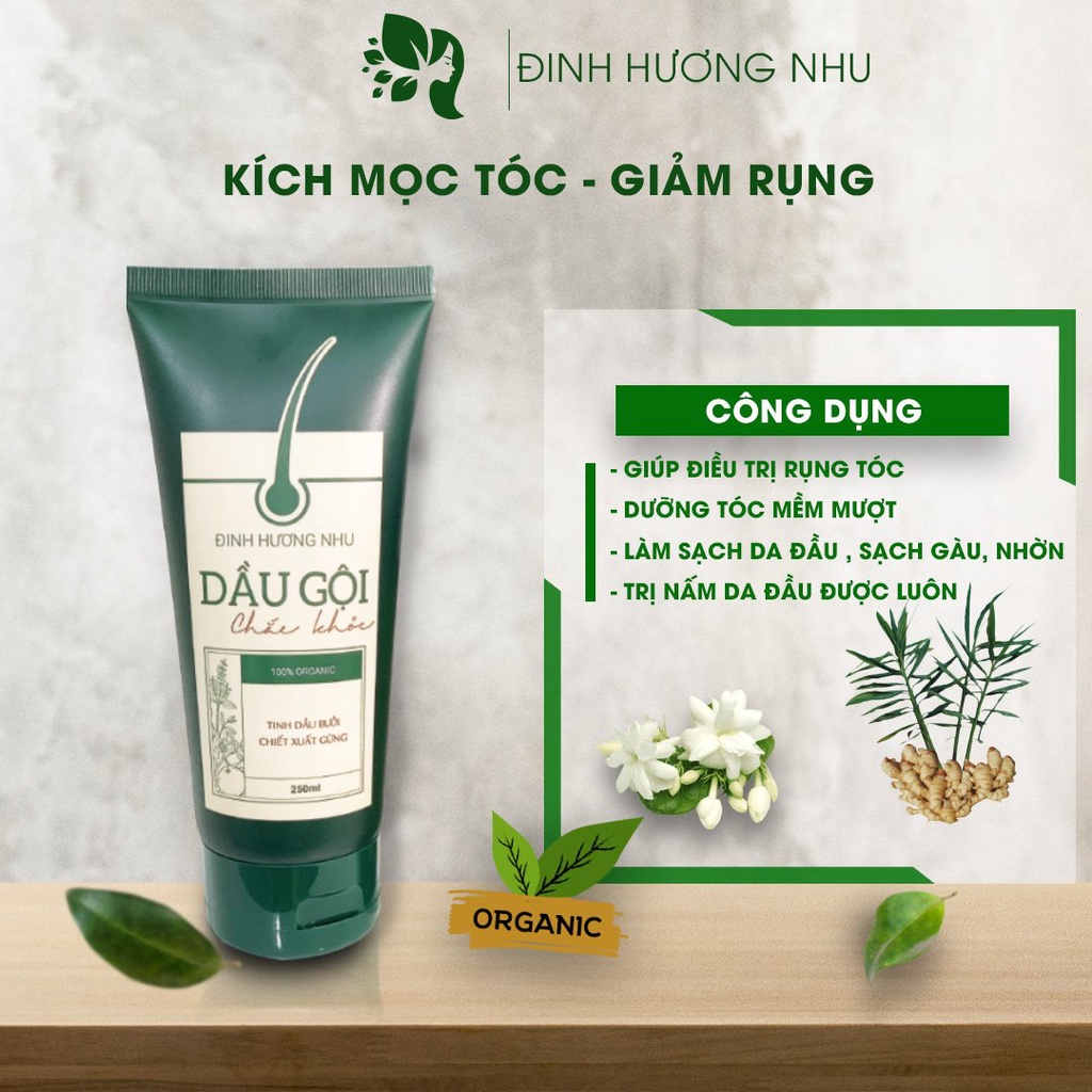 Dầu gội mọc tóc ngăn ngừa gãy rụng Đinh Hương Nhu 200ml, chiết xuất tinh dầu bưởi làm sạch tóc và da đầu - Bibo Home