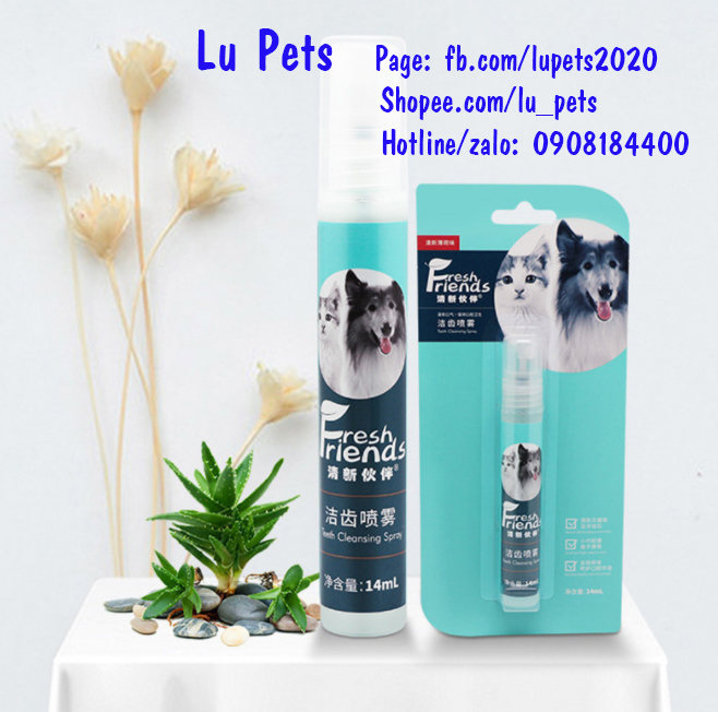 Xịt thơm miệng fresh friend 14ml | xịt thơm miệng cho chó mèo fresh friend 14ml | khắc phục hôi miệng cho chó mèo fresh friend