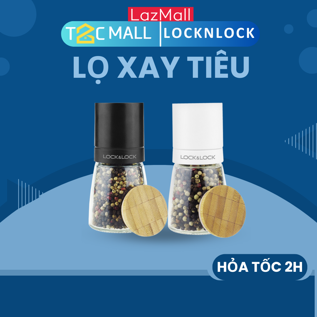 Lọ xay tiêu muối thủy tinh lưỡi sứ sắc locknlock cko115 - t2cmall