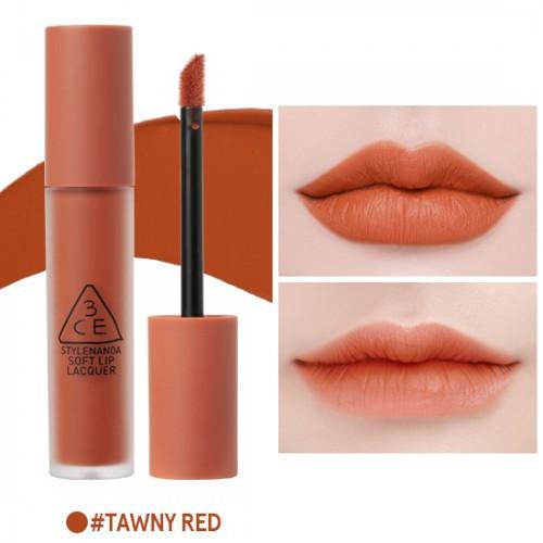 Son kem lì 3ce soft lip lacquer #tawny red cam kết chuẩn auth