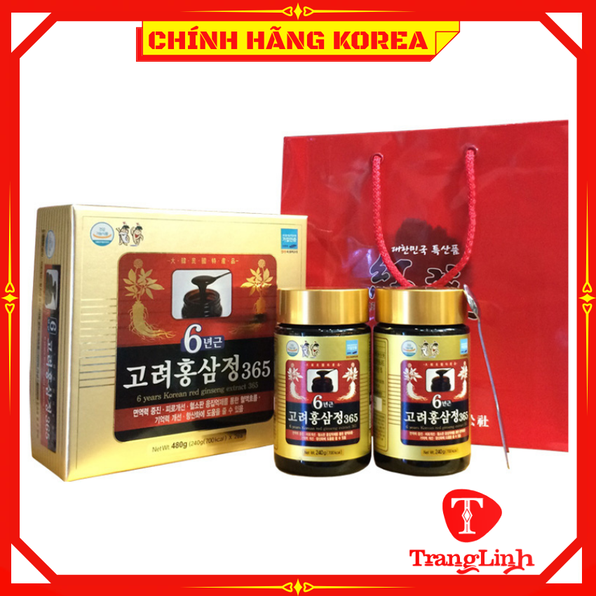 Cao hồng sâm 365 hàn quốc chính hãng, hộp 2 lọ - Cao sâm hàn quốc giúp tăng sức khỏe, ăn ngon ngủ tốt - tranglinh