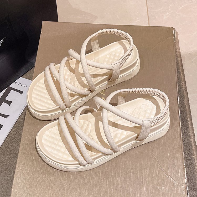 GIÀY SANDAL ĐẾ BẰNG NỮ DÁNG CHIẾN BINH ĐẾ CAO ÊM CHÂN HÀNG QC CHẤT ĐẸP FULLBOX