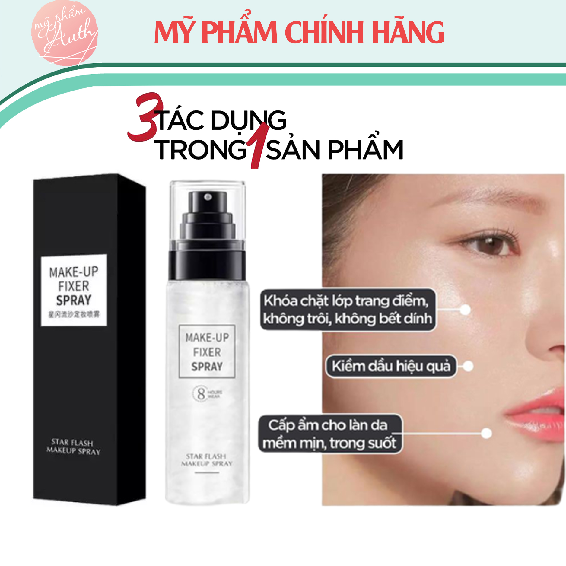 [CHÍNH HÃNG] Xịt khoá make up xịt khoá nền giữ lớp nền lâu trôi suốt nhiều giờ liền mà không bị xuống tone nền xịt giữ ẩm kìm dầu suốt 12h - SẢN PHẨM CHÍNH HÃNG