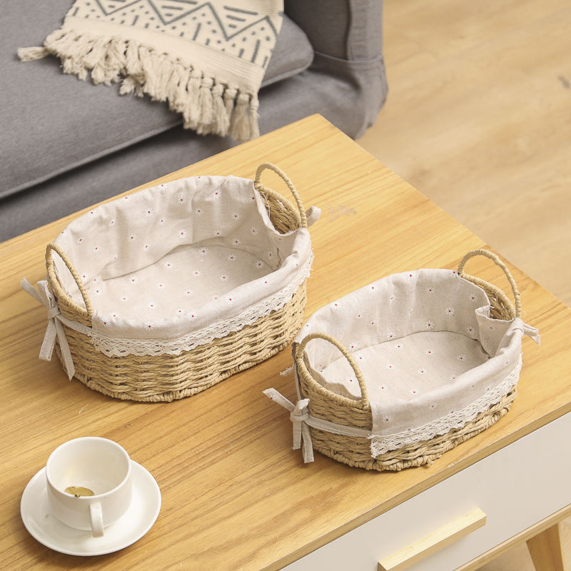 Giỏ dệt để đồ Giỏ để đồ máy tính bàn Đồ tạp hóa Đồ ăn vặt Đồ chơi trẻ em Mỹ phẩm Hộp để chìa khóa