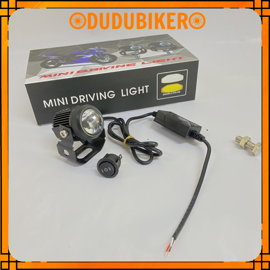 Đèn Led trợ sáng mini 2 nhiệt màu siêu sáng.Tặng công tắc