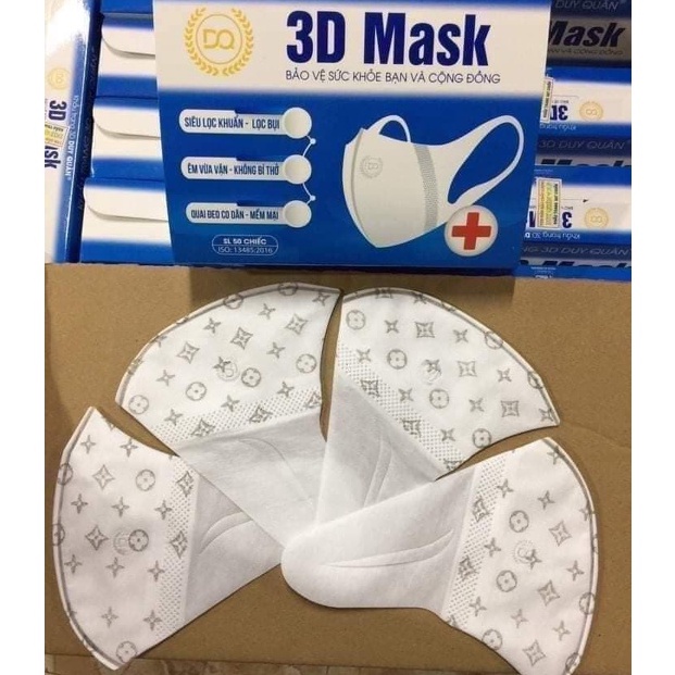 ]- khẩu trang 3d họa tiết lv siêu hot công nghệ nhật hộp 50c