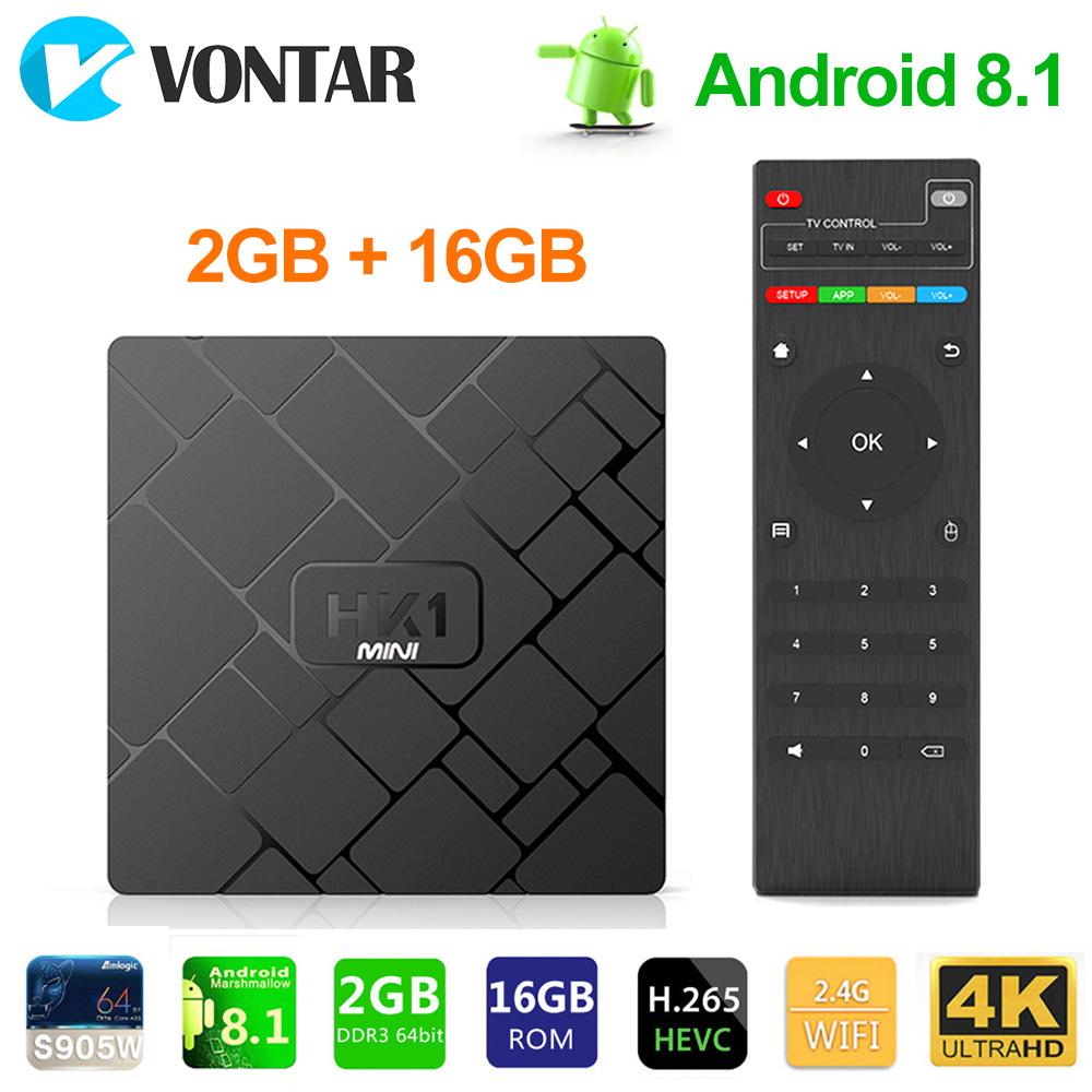 Hk1 mini android 8.1 hộp tv thông minh 2gb 16gb rockchip rk3229 quad core wifi set trọn bộ - xem phim & bóng đá thả ga