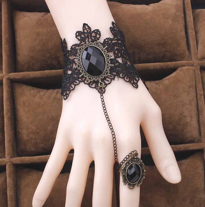 [HCM]Vòng tay choker nữ tự điều chỉnh kích thước ren đen huyền bí mẫu mới kèm video