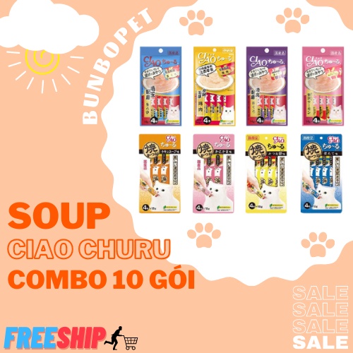 Soup thưởng ciao - combo 10 gói súp thưởng cho mèo